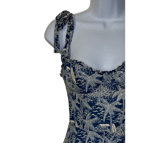 Reformation Christine Mini Dress in Bali Print Ruffle Hem Size 2 - Picture 5 of 12